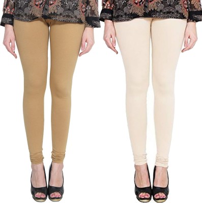 Clarita Churidar  Ethnic Wear Legging(Brown, Beige, Solid)