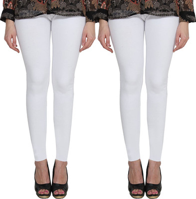 Clarita Ankle Length Western Wear Legging(White, Solid)