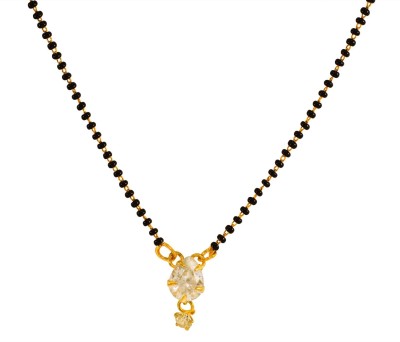 SHI Jewellery Gold Plated Mangalsutra CZ Studded Tanmaniya For Women & Girls Alloy Mangalsutra