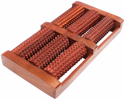 Vigeeyan VG- 44001 Accupressure Wooden (Sheesham wood ) foot 6 roller massager/ Acupunctures/ Stress Relief/Massager Tool for Blood Circulation Massager(Brown)