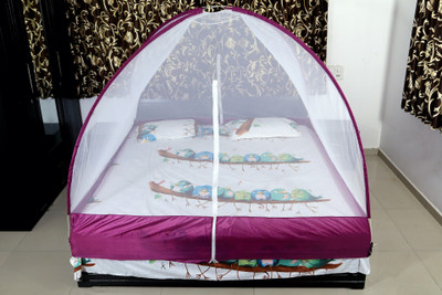 RIDDHI Polyester Adults Washable khaki7x7_1 lavander Mosquito Net(Lavander, Tent)