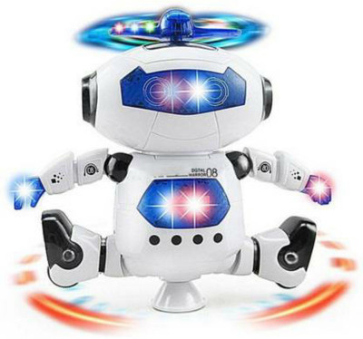 RAZA Musical And Dancing Robot - 3D Lights And Very Attractive toy (Multicolor)(White)