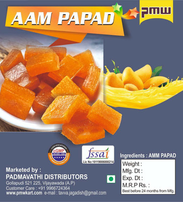 PMW Grade A Quality - Aam Papad - Mango Jelly - Mango Bar - 500 Grams Mango(1 x 500 g)