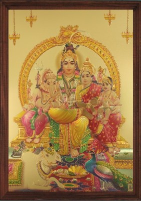 SAI BALAJI ACRALICS Shiva Parivar photo with frame Digital Reprint 13.32 inch x 8.31999999999999 inch Painting(With Frame)