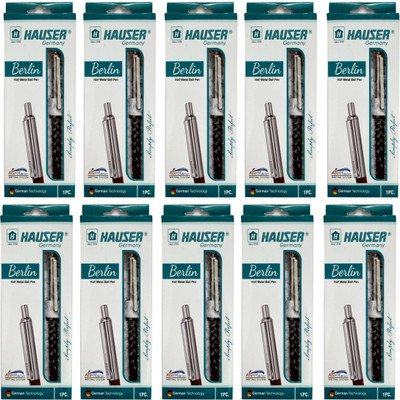Hauser Germany 10 BERLIN HALF METAL BALL PEN Ball Pen(Pack of 10, Ink Color - Blue)