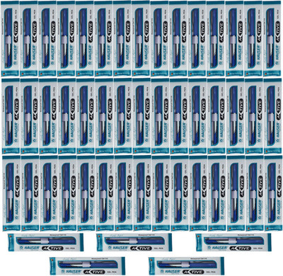 Hauser Germany 50 ACTIVE GEL PEN Ball Pen(Pack of 50, Ink Color - Blue)