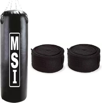 Monika Sports 3 Feet Unfilled Punching Bag With Pair of Boxing Handwrap Hanging Bag(3 feet, 36 inch)