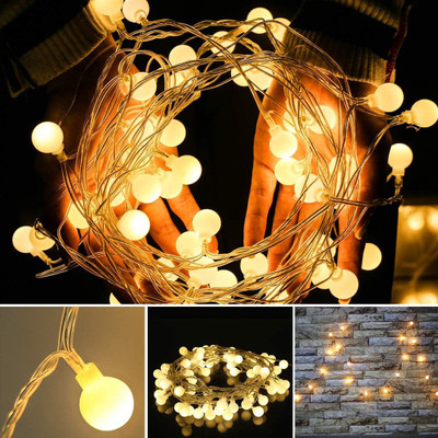 MIRADH 20 LEDs 3.51 m Yellow Steady Ball Rice Lights(Pack of 1)