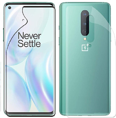 Jacure Front and Back Screen Guard for Jacure™ Compatible for Oneplus 8 Pro Screen Protector Front Black and Back Guard Curved Easy Install Full Coverage Screen Protector for Oneplus 8 Pro(Pack of 2)