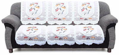 pk craft Polycotton Embroidered 3+2 Seater Sofa Cover(Multicolor Pack of 6)