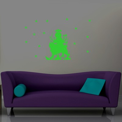 DreamKraft 25 cm Glow in The Dark Goddess Durga Radium Wall Stickers Glow in the Dark Sticker(Pack of 1)