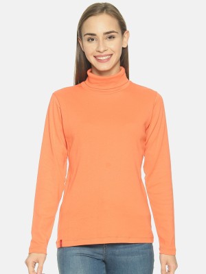 Femea Casual Full Sleeve Solid Women Orange Top