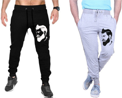 WellFitLook Printed Men Black, White Track Pants