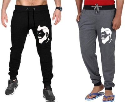 WellFitLook Printed Men Black, Grey Track Pants