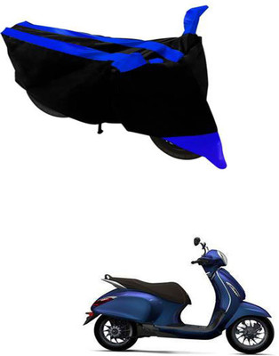 RONISH Waterproof Two Wheeler Cover for Bajaj(Chetak, Black, Blue)