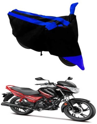 RONISH Waterproof Two Wheeler Cover for Hero(Glamour, Black, Blue)