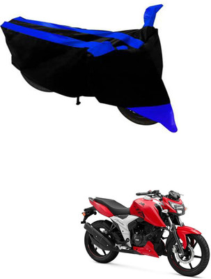 RONISH Waterproof Two Wheeler Cover for TVS(Apache RTR 160 4V, Black, Blue)