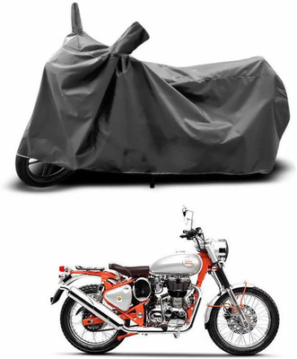 SEBONGO Two Wheeler Cover for Royal Enfield(Bullet Trials 350, Grey)