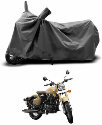 SEBONGO Two Wheeler Cover for Royal Enfield(Classic 350, Grey)