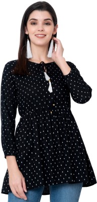 SHUBHLAXMI FASHION Women Printed Flared Kurta(Black)