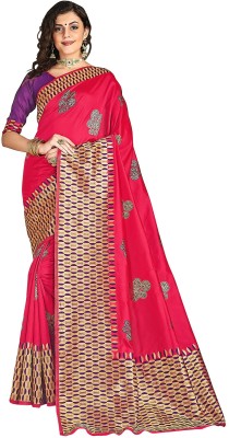 Sariya Woven, Embellished Banarasi Silk Blend, Jacquard Saree(Pink)