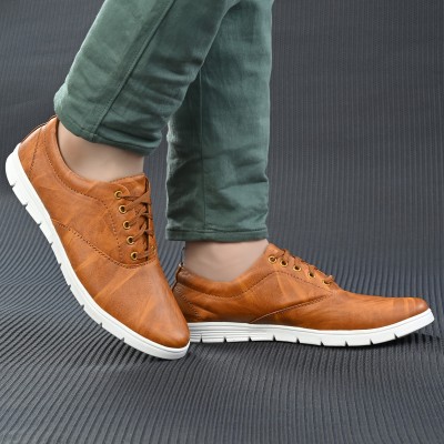 Groofer Groofer Stylish Comfortable Casual Sneakers For Men'sr Mens Sneakers For Men(Tan , 9)