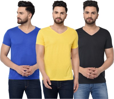 Unite Wear Self Design Men V Neck Multicolor T-Shirt