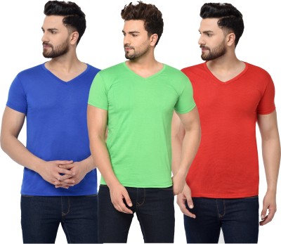 Unite Wear Self Design Men V Neck Multicolor T-Shirt