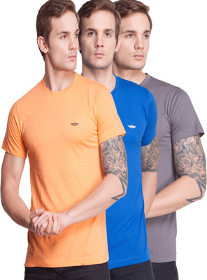 Force NXT Solid Men Round Neck Multicolor T-Shirt