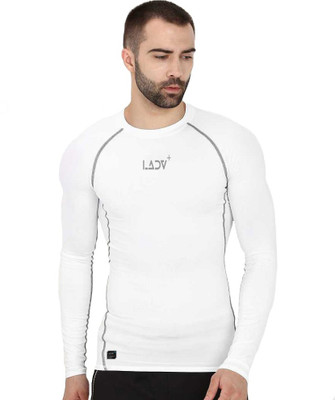 LADV PLUS Solid Men Round Neck White T-Shirt