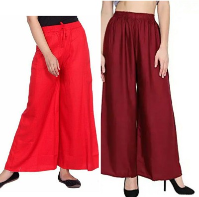 NISHIDHA Relaxed Women Red, Maroon Trousers