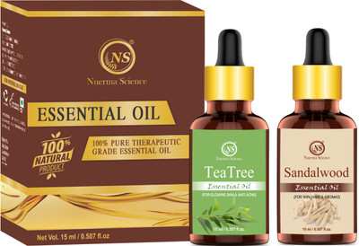 Nuerma Science Tea Tree Essential Oil & Sandalwood Essential Oil (Pack Of 2)(30 ml)