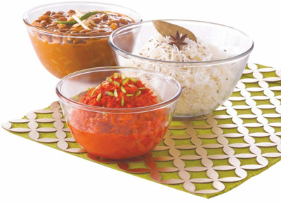 BOROSIL Mixing Bowl Sets-500 ml +900 ml +1.3 L Glass Serving Bowl(White, Pack of 3) BOROSIL Mixing Bowl Sets-500 ml +900 ml +1.3 L Glass Serving Bowl(White, Pack of 3)