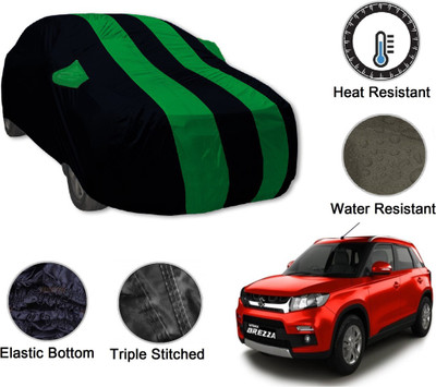 Auto Hub Car Cover For Maruti Suzuki Vitara Brezza (With Mirror Pockets)(Black, Green)