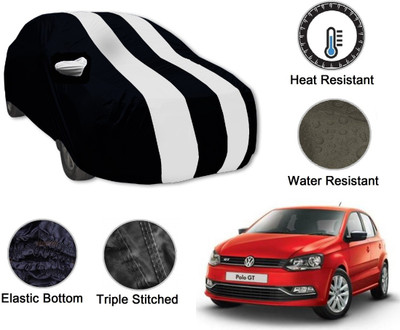 Auto Hub Car Cover For Volkswagen Polo, Polo Cross, Polo GT (With Mirror Pockets)(Black, White)