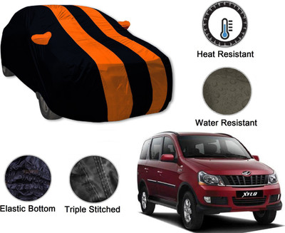 Auto Hub Car Cover For Mahindra Xylo (With Mirror Pockets)(Black, Orange)