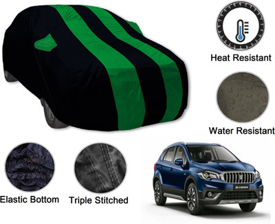 Auto Hub Car Cover For Maruti Suzuki S-Cross (With Mirror Pockets)(Black, Green)