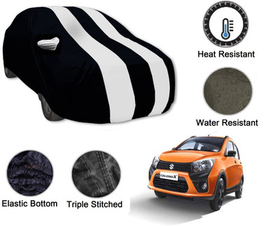 Auto Hub Car Cover For Maruti Suzuki Celerio, Celerio X (With Mirror Pockets)(Black, White)