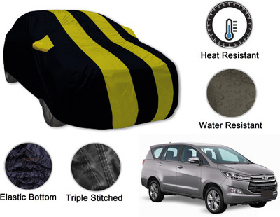 Amanzo Car Cover For Toyota Innova, Innova Crysta (With Mirror Pockets)(Black, Yellow)