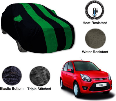 Auto Hub Car Cover For Ford Figo (With Mirror Pockets)(Black, Green)