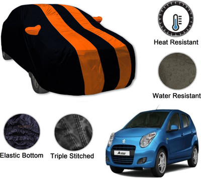 Auto Hub Car Cover For Maruti Suzuki A-Star (With Mirror Pockets)(Black, Orange)