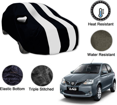 Amanzo Car Cover For Toyota Etios Liva (With Mirror Pockets)(Black, White)
