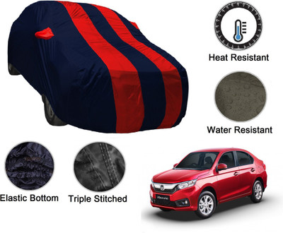 Auto Hub Car Cover For Honda Amaze (With Mirror Pockets)(Black, Red)
