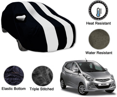 Auto Hub Car Cover For Hyundai Eon (With Mirror Pockets)(Black, White)