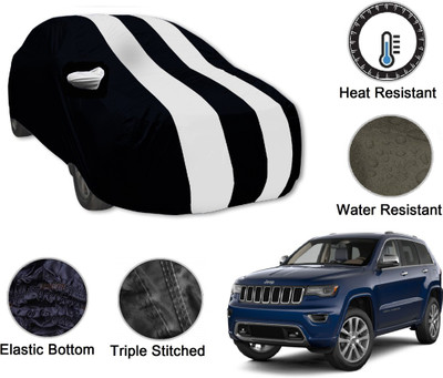 Auto Hub Car Cover For Jeep Compass (With Mirror Pockets)(Black, White)