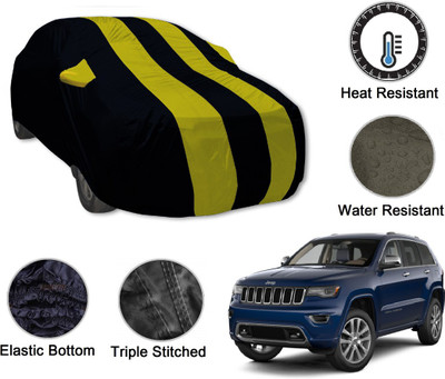Auto Hub Car Cover For Jeep Compass (With Mirror Pockets)(Black, Yellow)