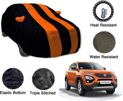 Auto Hub Car Cover For Tata Harrier (With Mirror Pockets)(Black, Orange)