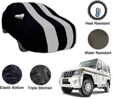 Auto Hub Car Cover For Mahindra Bolero (With Mirror Pockets)(Black, Silver)