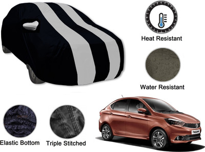 Auto Hub Car Cover For Tata Tigor (With Mirror Pockets)(Black, Silver)