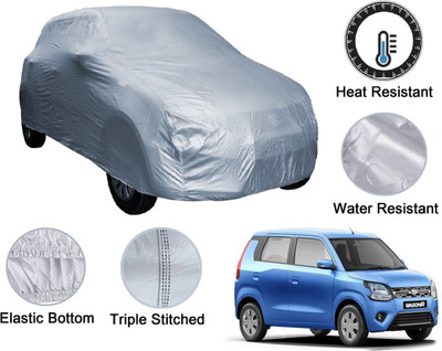 Auto Hub Car Cover For Maruti Suzuki WagonR (Without Mirror Pockets)(Silver)